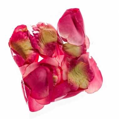 108x kunstroos/kunstbloem donker roze rozenblaadjes versiering voor valentijnsdag/bruiloft