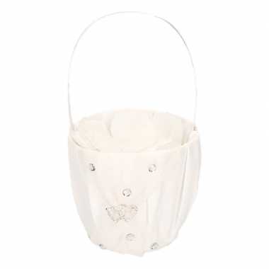 Bruidsmeisje accessoires mandje met rozenblaadjes