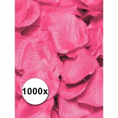 Roze rozenblaadjes van stof 1000 st