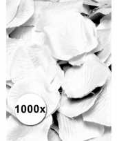 Witte rozenblaadjes van stof 1000 st